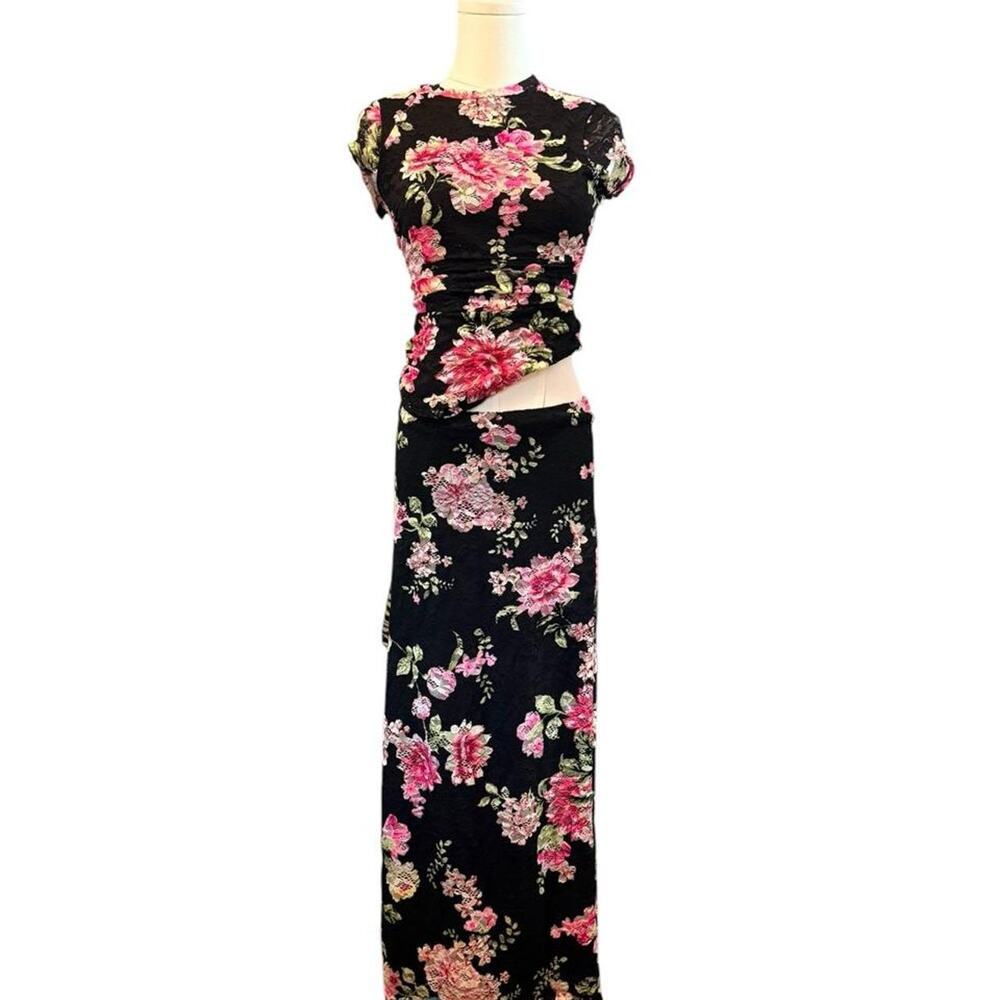 Afrm los angeles black floral